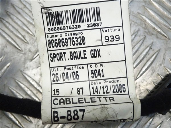 Rear Boot Lid Trunk Wiring Loom Saloon/Sedan - Alfa Romeo 159 2005-2008 - Image 9